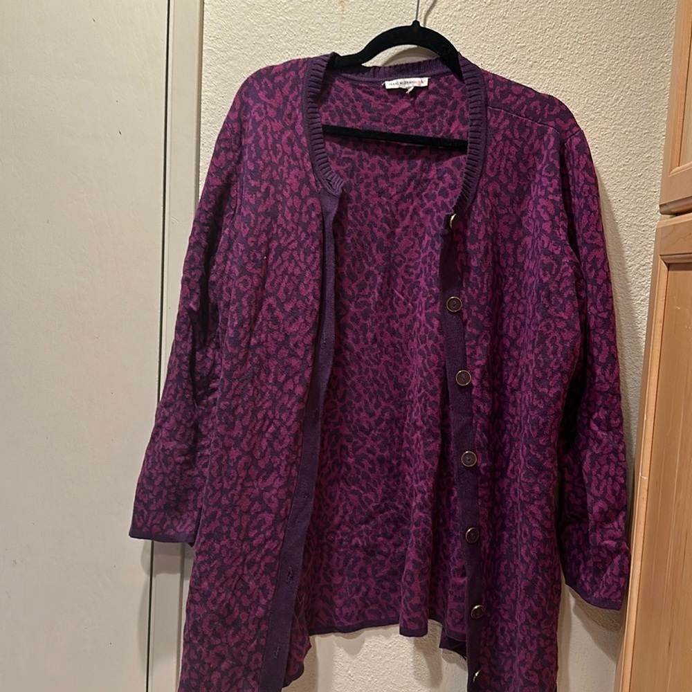 Purple leopard cardigan